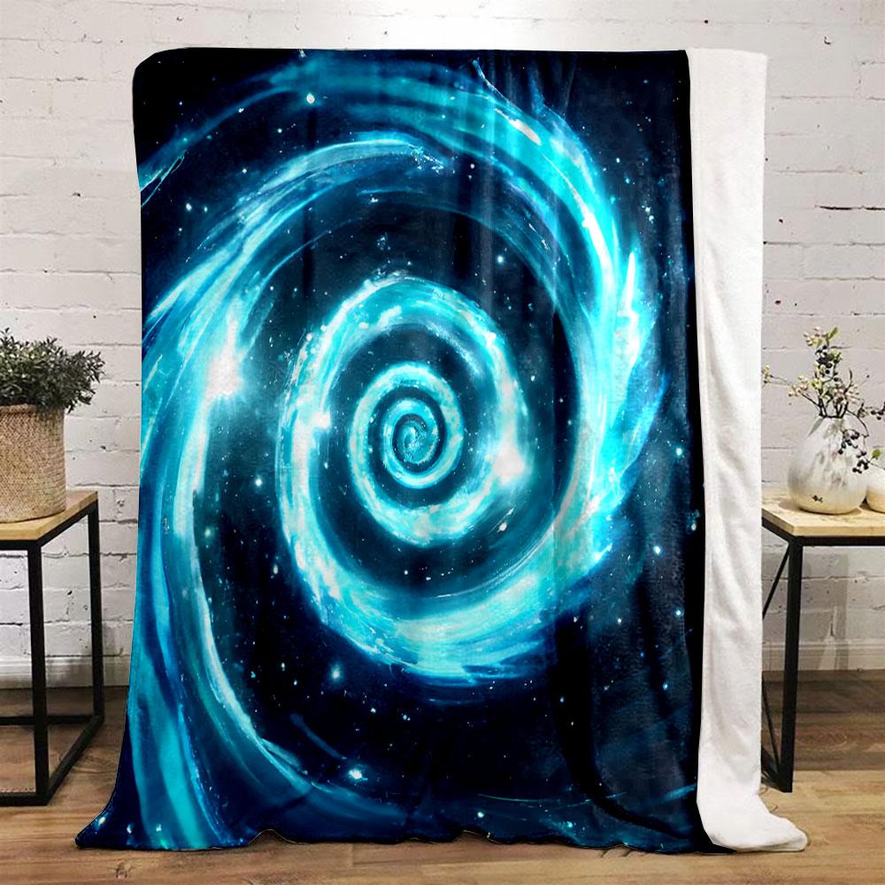 Blue Galaxy Spiral in Space print blanket soft and cozy perfect for the living room bed sofa or a nap,gift