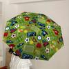 1pc Soccer-themed circular pattern Umbrella with Plastic Handle,Suitable for All Seasons Home Travel Outdoor UmbrellaDD1756