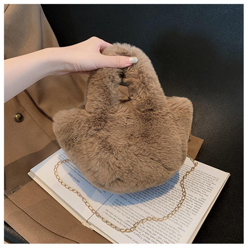 

Женская плюшевая сумочка осень новая мода пушистая сумка через плечо универсальная нишевая цепочка сумка-мессенджер женская сумка One size