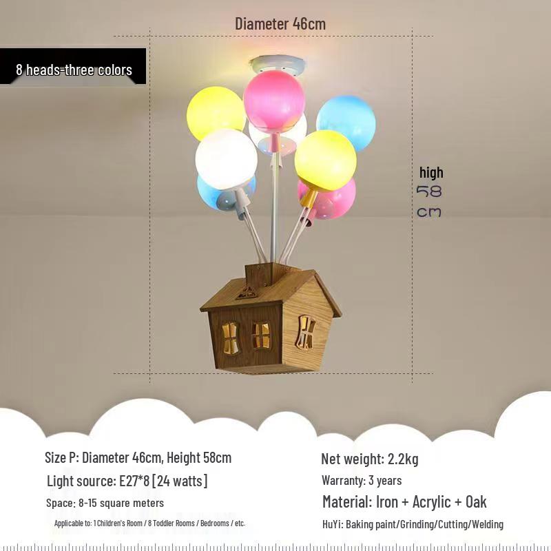Dreamy Cartoon Flying House Pendant Lamp for Kids - Creative Decoration for Children's Room or Girl's Bedroom Ceiling