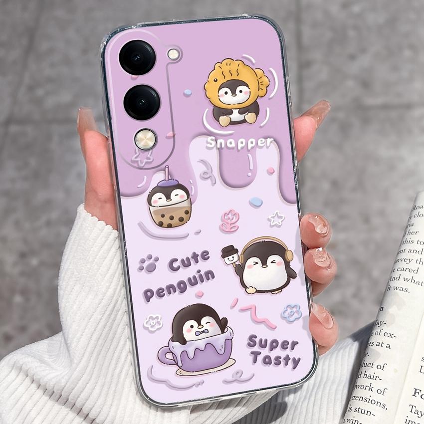 Fashion Casing For Vivo Y04 Y02 Y02a Y02s Y400 Pro X200 Ultra X200s Phone Case Lovely Cat Panda Shell Transparent TPU Soft Silicone Shockproof Housing