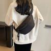 Casual Solid Color Waist Bag Soft Nylon Chest Bag Large Capacity Crossbody Bag Women Outdoor Sports Travel Waterproof Sling Bag Shoulder Bag