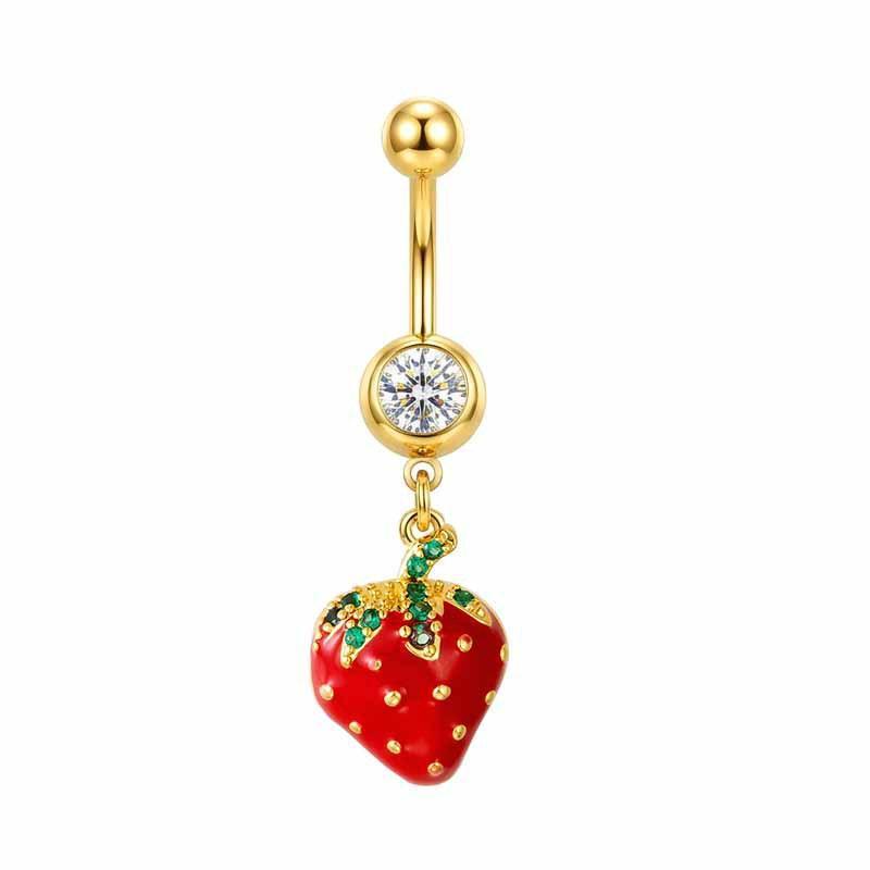 Fruit Cherry Belly Button Rings Trendy Small Cherry Decor Food Grade Stainless Steel Navel Piercing Jewelry for Girls