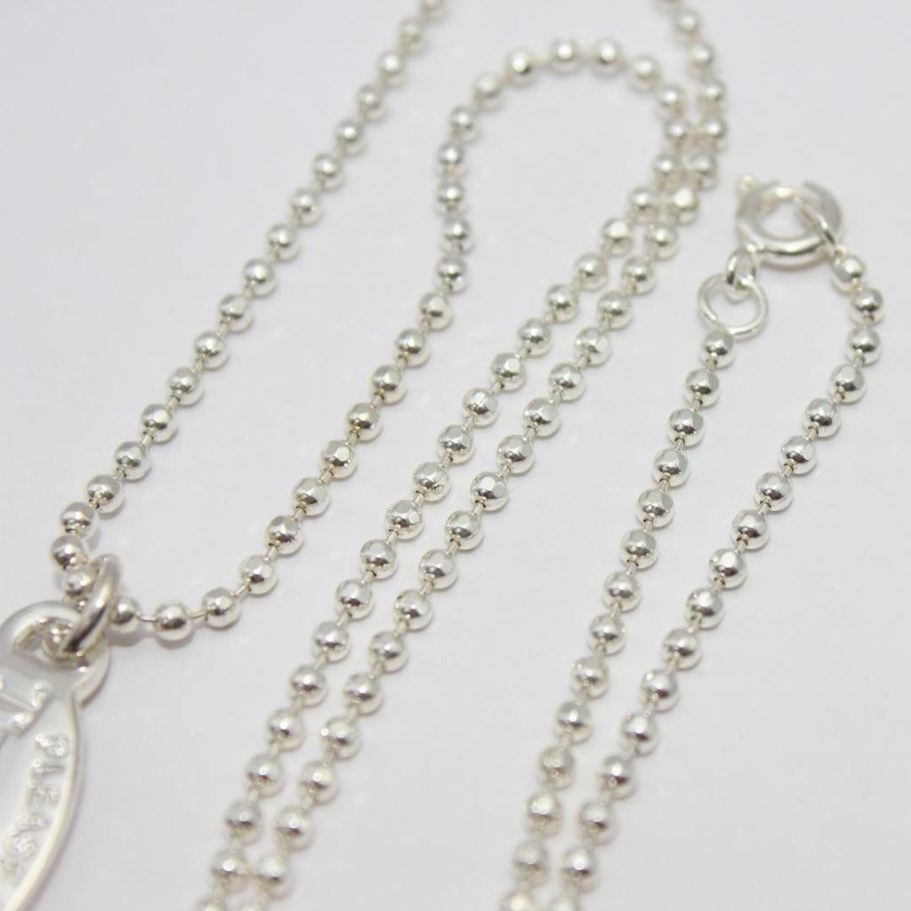 Used Good Condition Tiffany&Co Tiffany Return Toe Oval Tag Necklace