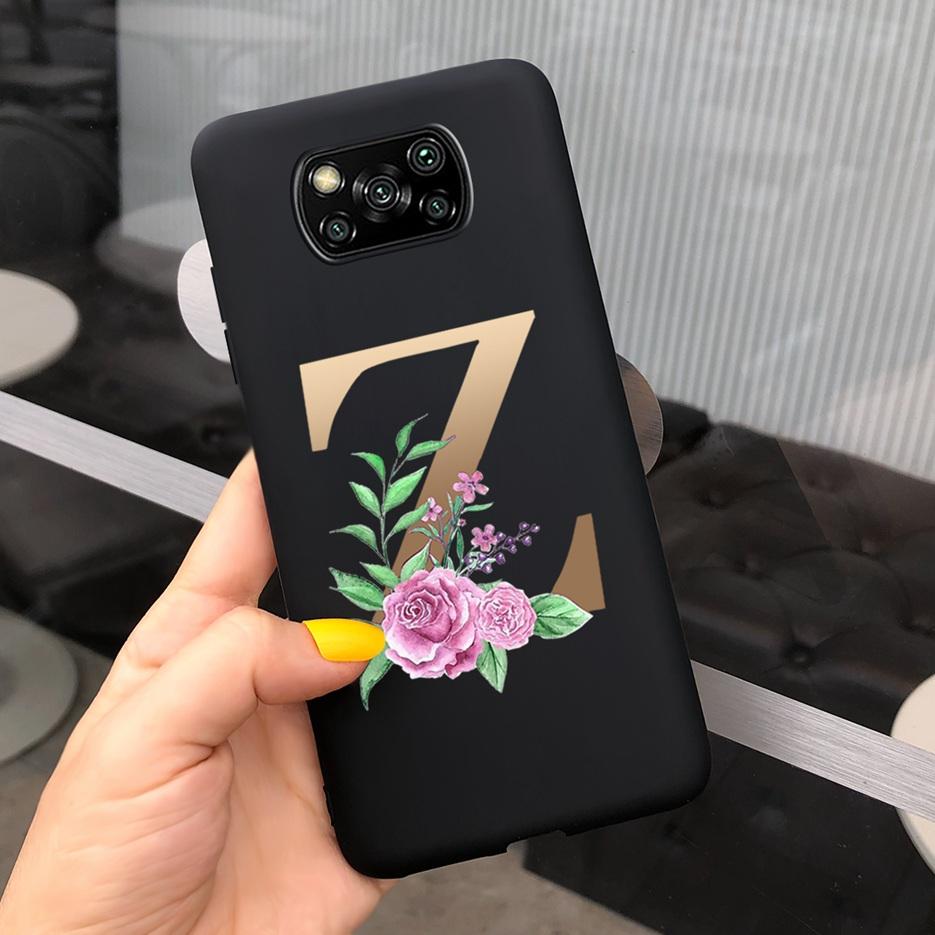For Xiaomi Poco X3 NFC Case Soft Silicone TPU Cute Letter Back Cover For Xiaomi Poco X3 Pro Bumper PoxoX3 NFC Phone Cases 6.67''