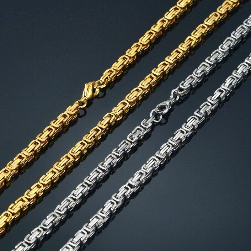 New European and American Titanium Steel Gold Thick Stainless Steel Necklace Domineering
