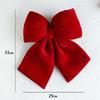 Christmas Bow Decoration Velvet Red Bow Knot Baubles Hanging Ornaments DIY Xmas Trees Pendant For Holiday Home Party Decorations
