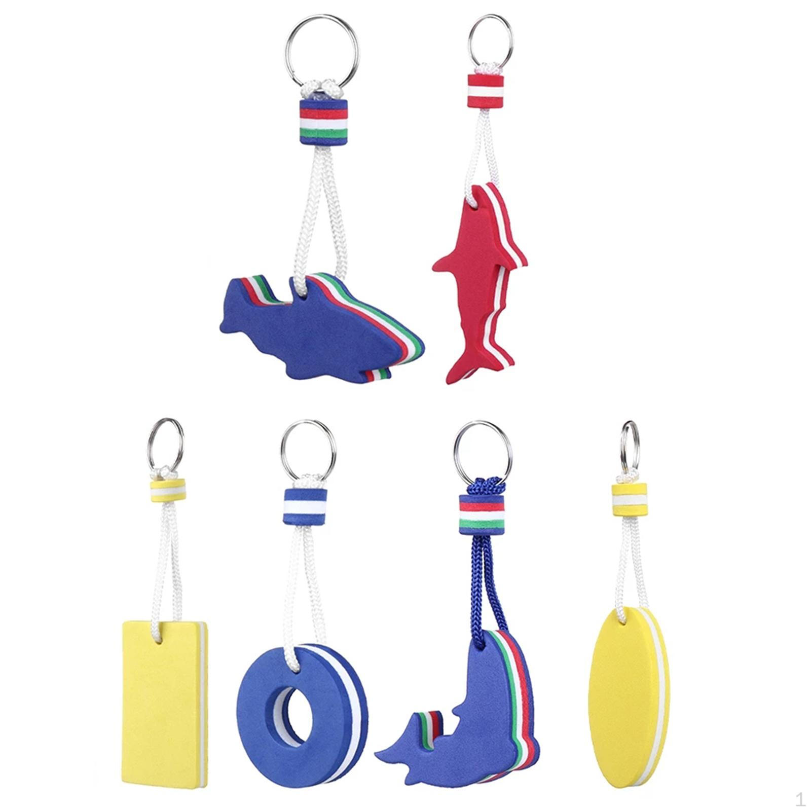 6x Floating Keychain Floatable Pendant Buoyant Key Chain Keyring for Water Sports Fishing Yachting