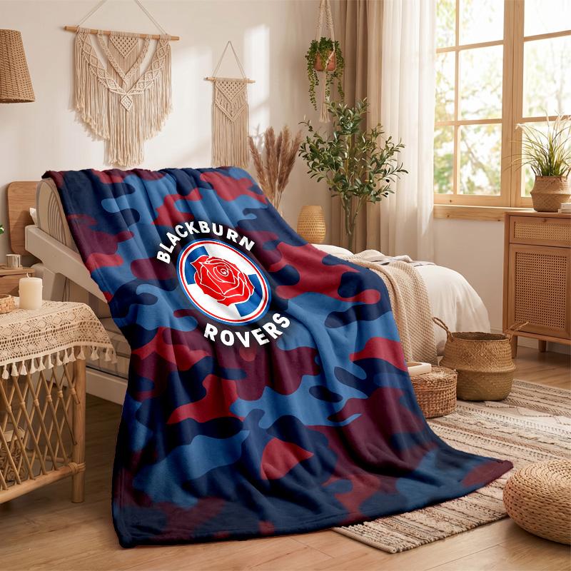 Blackburn Rovers Football Print Flannel Blanket Soft Warm Sofa Bed Throw Blanket For Home Office Bedroom