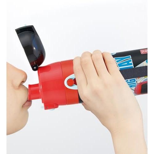 Skater Children's Water Bottle, 2-Way, 470ml (Direct Drinking) and 430ml (Cup Drinking), Tomica 25, Boys' Stainless Steel, Insulated, Lightweight, Spo