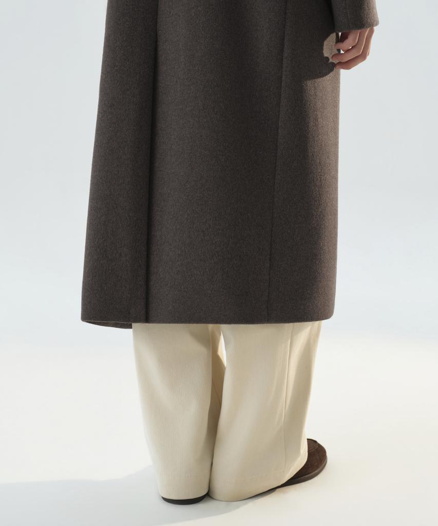 MUSINSA STANDARD Cashmere Blend Daddy Shoulder Single Long Coat [Heather Brown]