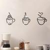 Taza de Café Arte de Pared Metálico Alambre de Hierro Negro Vintage Decoración de Pared para Cafetería Temática Rústica Señal Colgante de Pared para Bar Cocina Restaurante Tienda Hogar