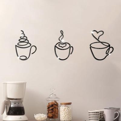 Arte de Parede de Metal para Xícara de Café Fio de Ferro Preto Vintage Decoração de Parede Temática de Café Placa Rústica Pendurada na Parede para Bar Cozinha Restaurante Loja Casa