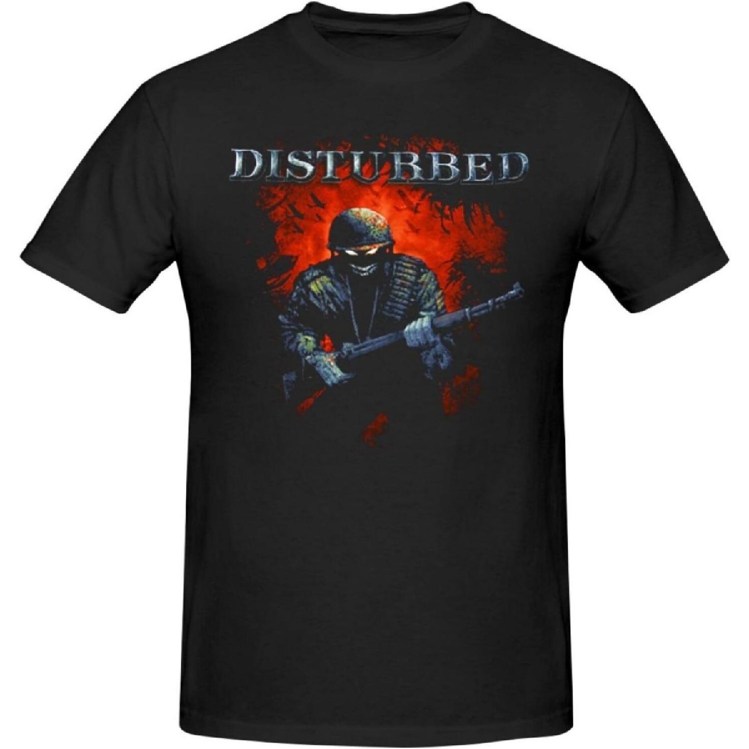 JOISOMI Men s T-Shirt Disturbed Band Short Sleeve T-Shirt for Men Loose Fit Workout Shirts(3) S