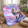 Rainbow Mane Unicorn Theme blanket Lightweight Warm Flannel Blanket Decorative Throw Blanket for Home Decoration