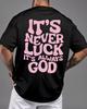 Unisexs God Tshirt Luck Letter Print Sports Casual Versatile Short Sleeve Tshirts