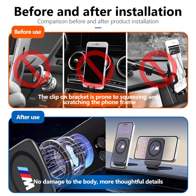 SHEJ3 Magnetic Car Foldable Cell Phones Bracket Holder Navigation Stand For BMW 1 3 5 7 Series M F01 F20 F10 F13 E52 E53 E60 E93
