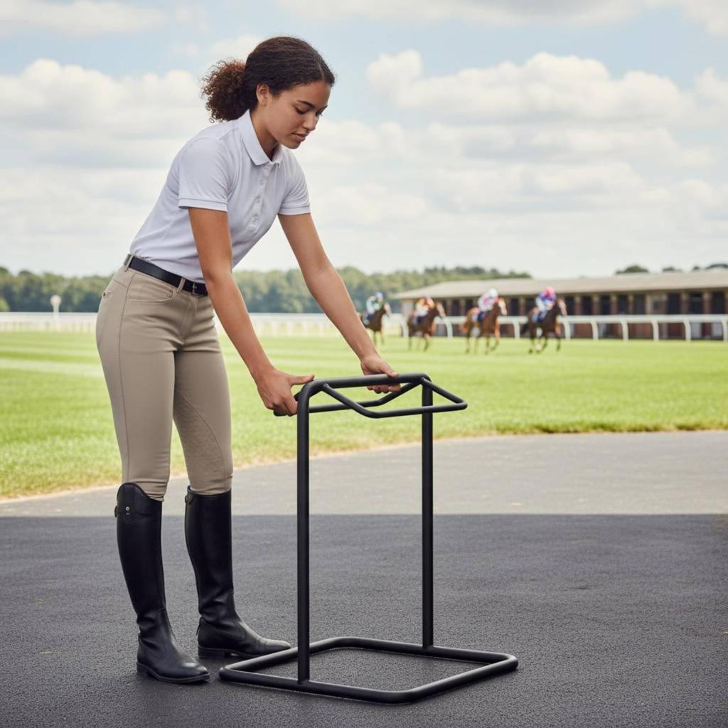 Heavy Duty Saddle Rack Movable Freestanding Stand Space Saving for Riders