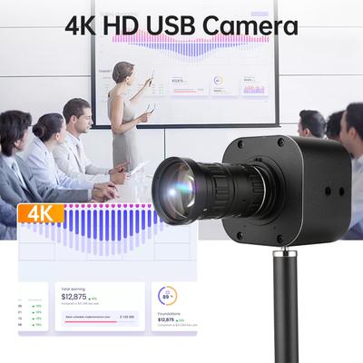 Câmera USB HD 4K Zoom Óptico 10X Lente Variável 5-50mm Mini Câmera Web 8MP com Microfones