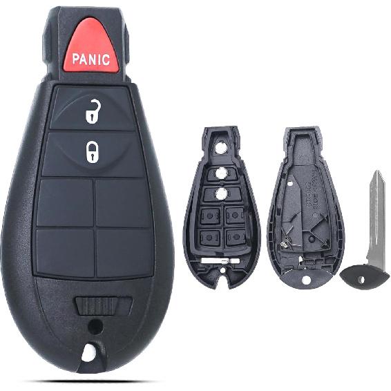 Key Fob Shell Case Replacement Fits for Dodge RAM 1500 2500 3500 Grand Caravan Journey Durango Jeep Grand Cherokee 2010 2011 2012-2017 Keyless Entry