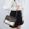 Coach Lane 26 Fashion Color Block Chain Crossbody Shoulder Bag Coated Canvas And Leather Medium Women handbags Brown White C1539-IMNOX