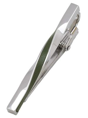 Tie Made In Genuine Alligator Style Pin, Men's, Japan, Twisted, Leather, (Dark Green)