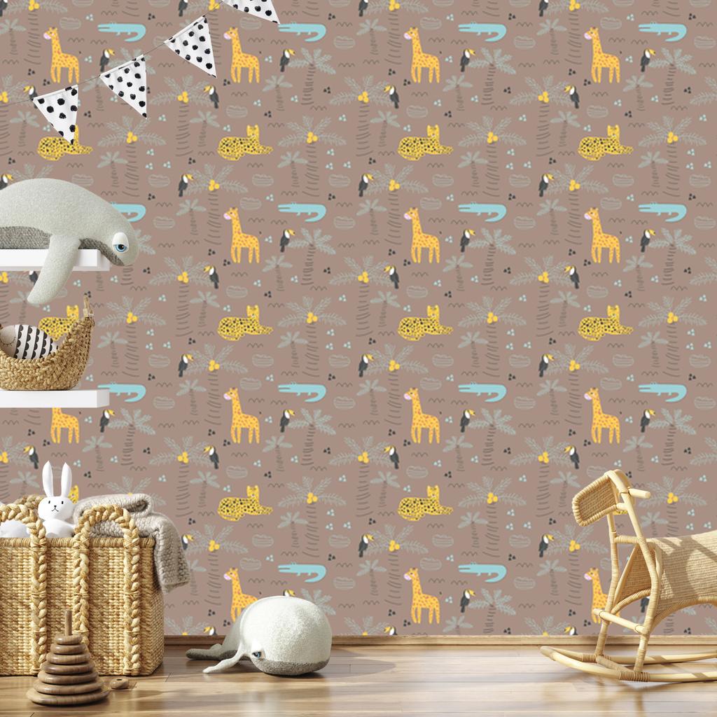 Wallpaper Animals Crocodiles Plants for Living Room and Bedroom 50x1000