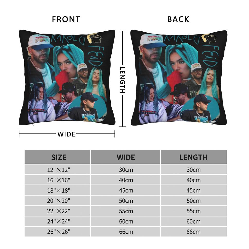Feid Ferxxo Karol G Pillowcase Printing Polyester Cushion Cover Gift Pillow Case Cover Bedroom Zipper 18''