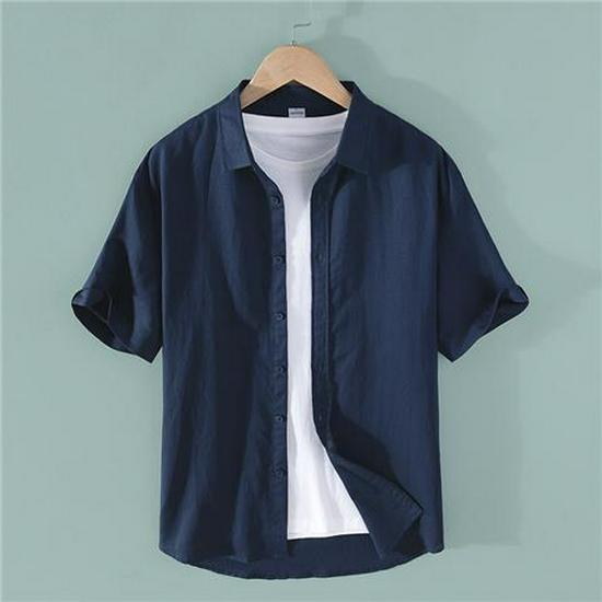 Men's Breathable Linen Shirt - Short Sleeve Casual Summer Top & Long Sleeve White Cotton Option
