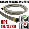 1M 3.28FT 4AN 6AN 8AN 10AN 12AN 16AN Car Fuel Hose Oil Gas Line Stainless Steel Braided Brake Hose CPE Rubber Pipe Cooler Tube