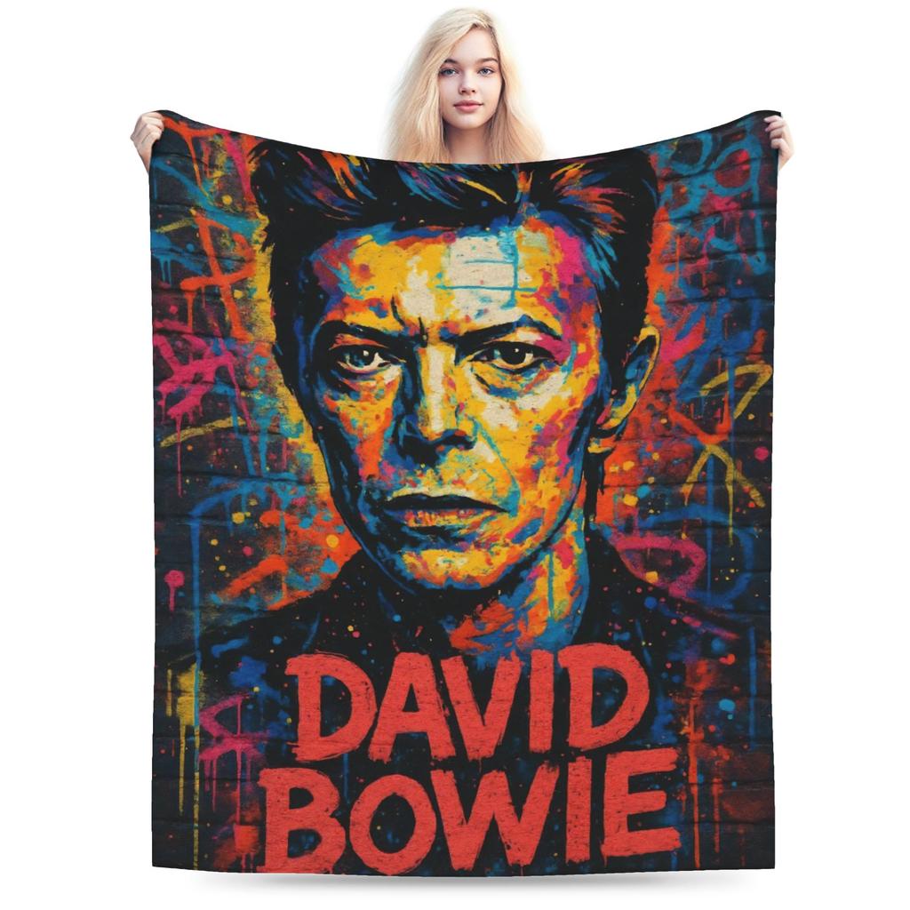 Davids Bowied Plush Blankets Children Flannel Throw Blanket For Outdoor Warm Soft Design Quality Bedspread Gift Idea