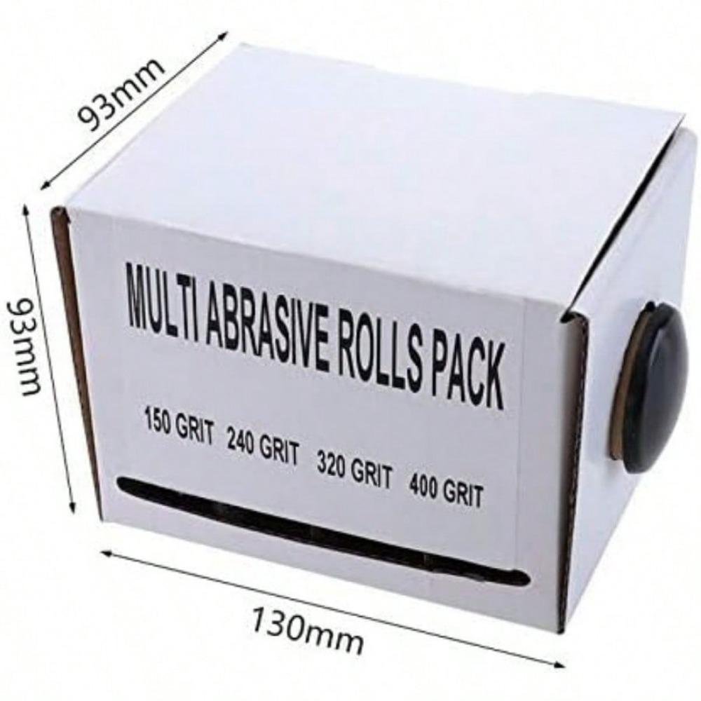 LYFJXX Abrasive Paper 4pc Sandpaper Variety Pack-150 240 320 400 Grit With Dispenser Drawable Emery Cloth Roll Metal Glass Carpentry Sanding Paper