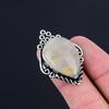 Natural Golden Rutile Gemstone Solitaire Yellow Ring Size 6.5 925 Silver
