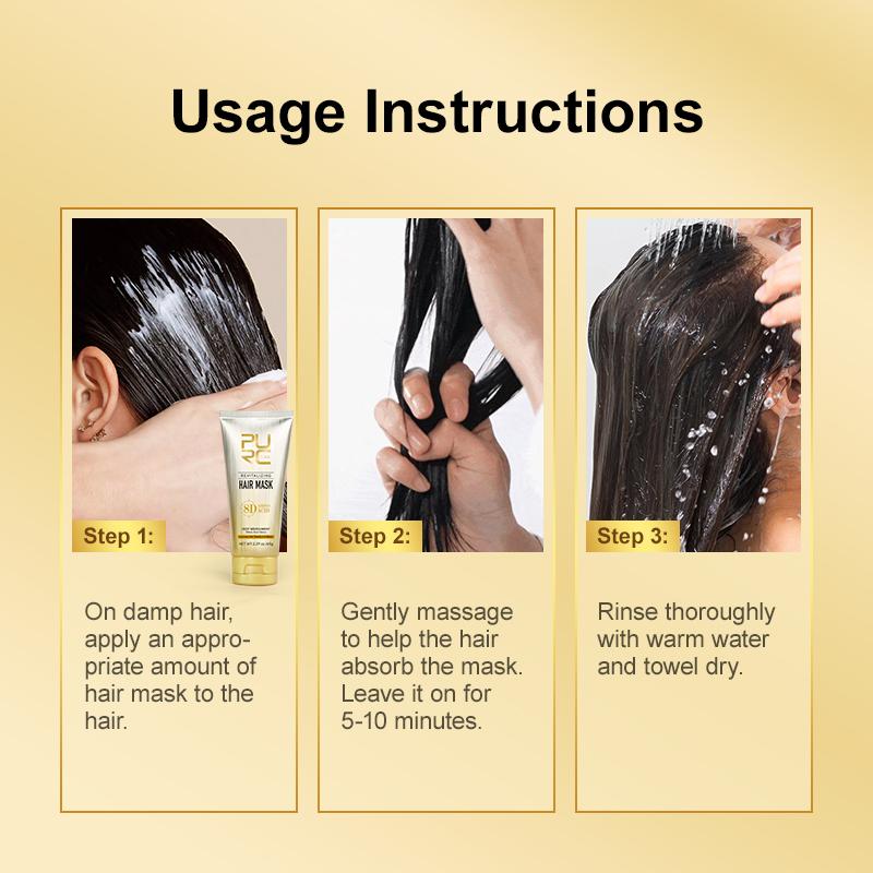 PURC Repair Hair Mask & Hair Oil Argan Oil Hair Care Set Nourishing Repair Damaged Improve Split Hair Treatment Products