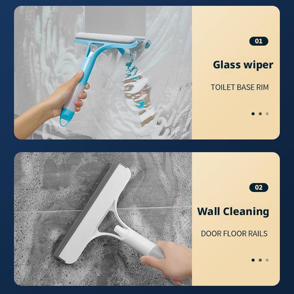 3-in-1 Multi-Functional Liquid Filled Glass Wiper Double Sided Scratchable Belt Spray Nozzle for Household Glass Cleaning