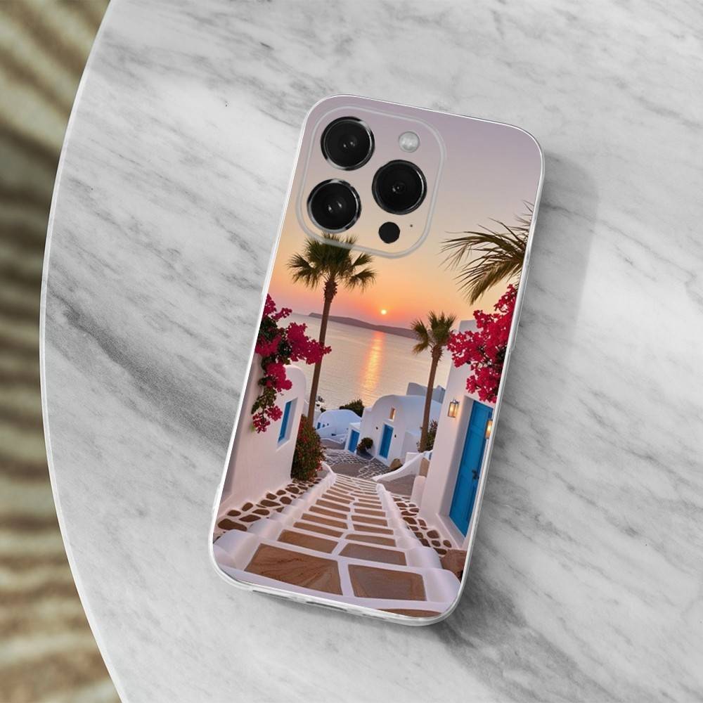 Painted Art House Scenery Phone Case For iPhone Max,Plus,11,14,13,XR,SE,12,15,Pro,17,16,X,XS,Mini Transparent Soft Cover