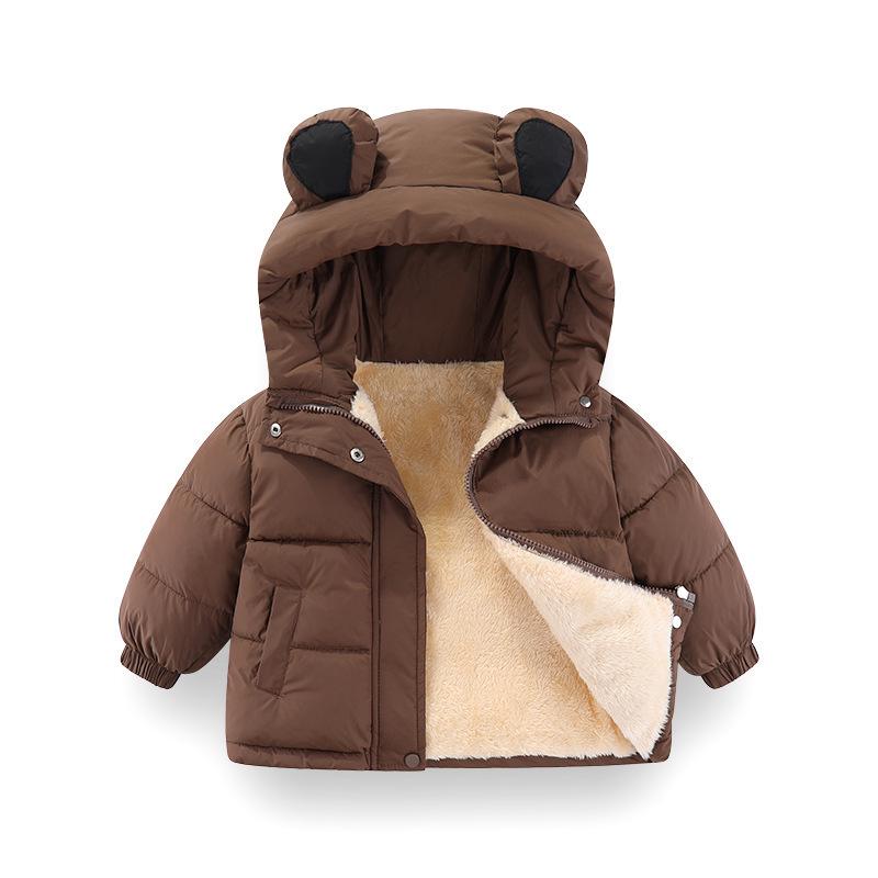 Boys' 2025 Cartoon Fleece-Lined Winter Jacket - Korean Style Thickened Cotton Down Coat for Kids