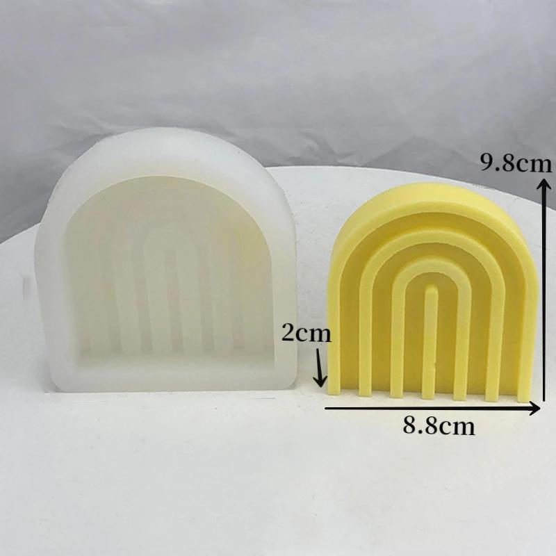 U-shaped/arch Shaped Candle Silicone Mold Diy Manual Rainbow Bridge Geometric Candle Making Supplies 3D Soap Resin Process Molds