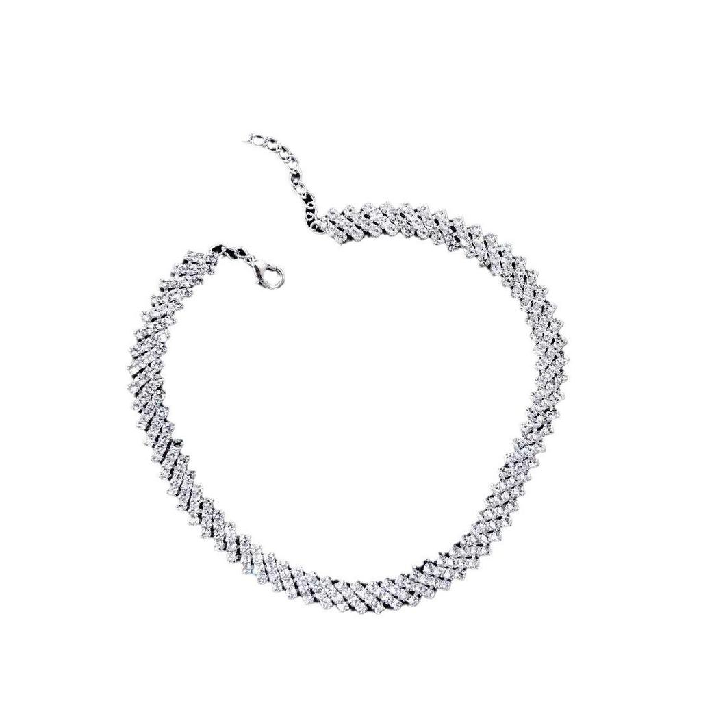 Elegante Diamant-Choker-Halskette - Japanischer & Koreanischer Stil Trendige Schlüsselbeinkette