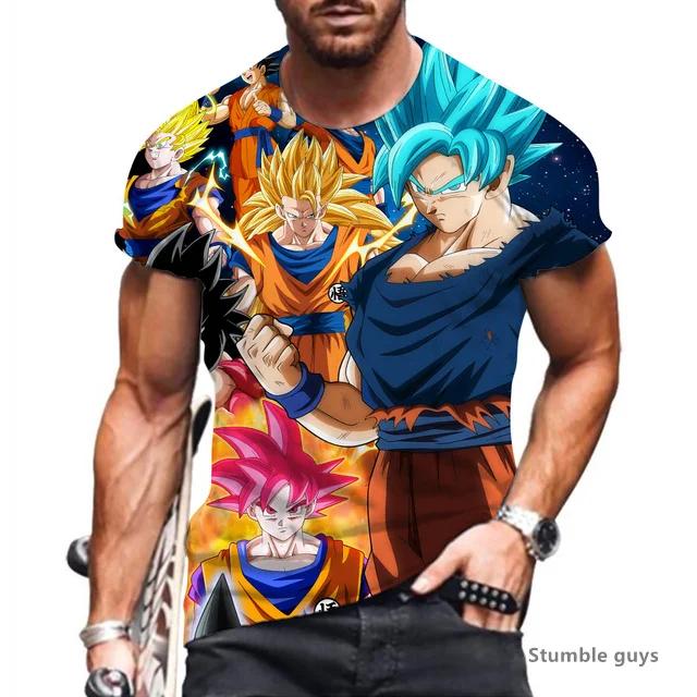 2026 Men s Cool Print Dragon Ball T-shirt Goku Kakarot Vegeta Tshirt Super Saiyan Summer Tops XXS