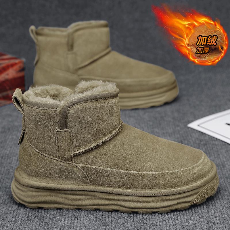 Snow boots winter thick-soled velvet warm bread shoes high-top casual fur integrated cotton shoes