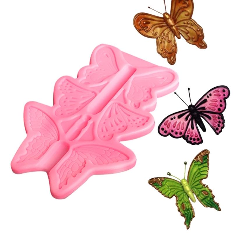 Butterfly Shaped Fondant Chocolate Mould Cake-Topper Baking Tools Handmade-Soap Silicone Ornaments Mold Easy to Clean