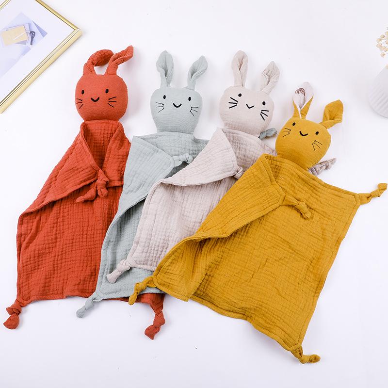 Weiches Neugeborenen Baby Beruhigungstuch Musselin Baumwolle Kuscheldecke Schlafpuppen Kindermode Schlaftier Beruhigungstuch Lätzchen