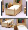 Moin moin Mobilier Miniatură 112 1:12 Sertar de Depozitare Păpușă Cadru de Pat Mobil (Futon și pernă incluse) Simplu Lemn Maro Natural Alb