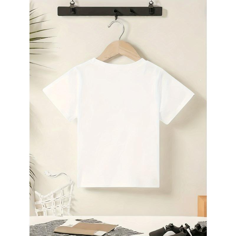 Kids Summer Crew Neck Short Sleeve T-Shirt with Strawberry Graphic Print