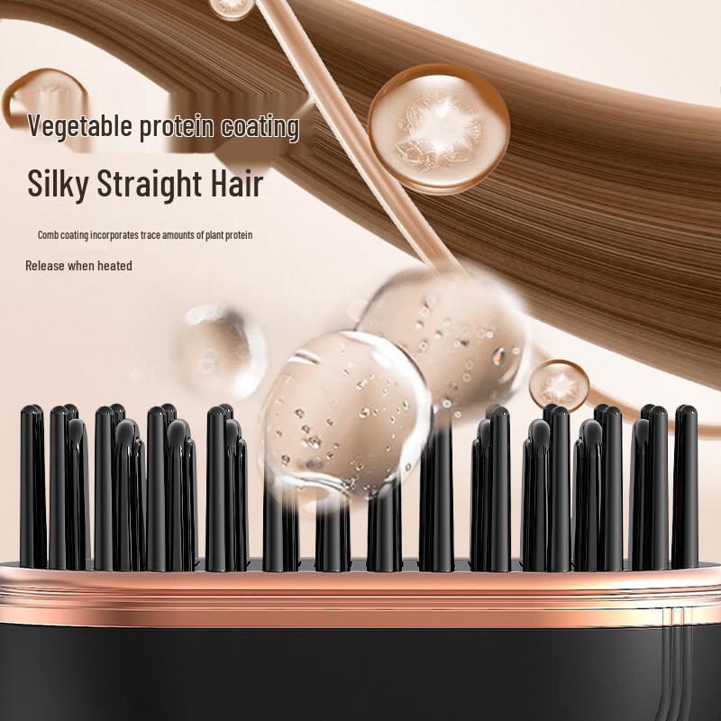 Wireless Charging Hair Straightening Brush and Styling Comb for Long Hair