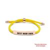 Multi-color Woven Rope Bracelet with Engraved Stainless Steel for Mother's Day or Christmas Gift