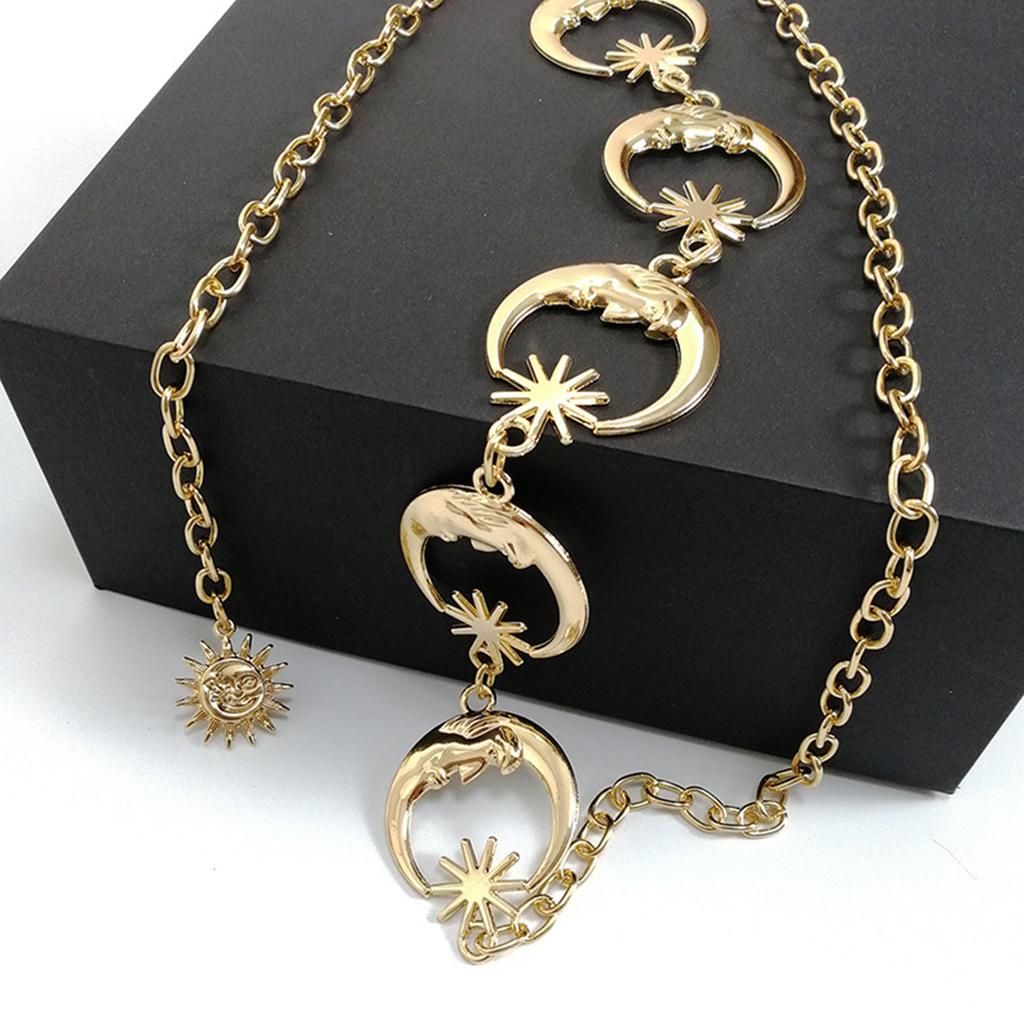 Women Fashionable Moon Metal Waist Chain Belt Modern Decorative Robust No Rust Female Waist Chain