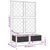 Vidaxl Garden Planter With Trellis, Black, 80X40X121.5 Cm, Pp