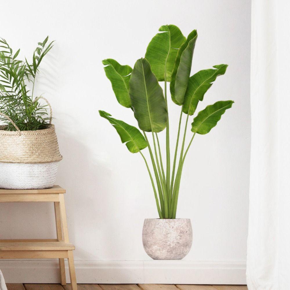 PVC Wall Decals Waterproof Wallpaper Wall Decoration Green Plant Potted Wall Sticker  Dormitory